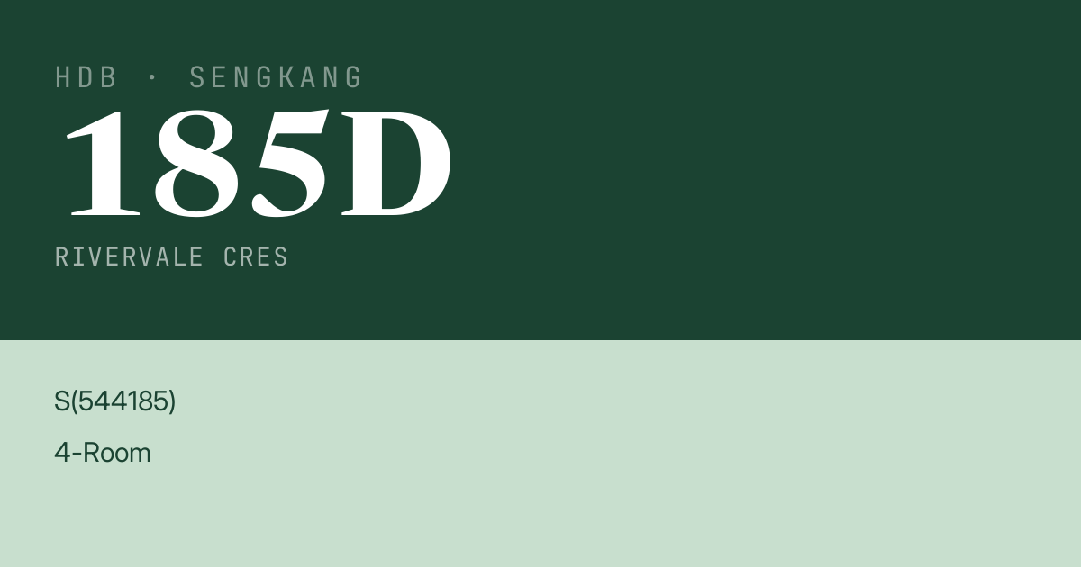 Blk 185D Rivervale Cres HDB Resale | Price, Transactions & Rental Data