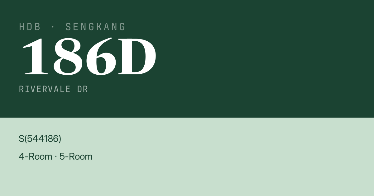 Blk 186D Rivervale Dr HDB Resale | Price, Transactions & Rental Data