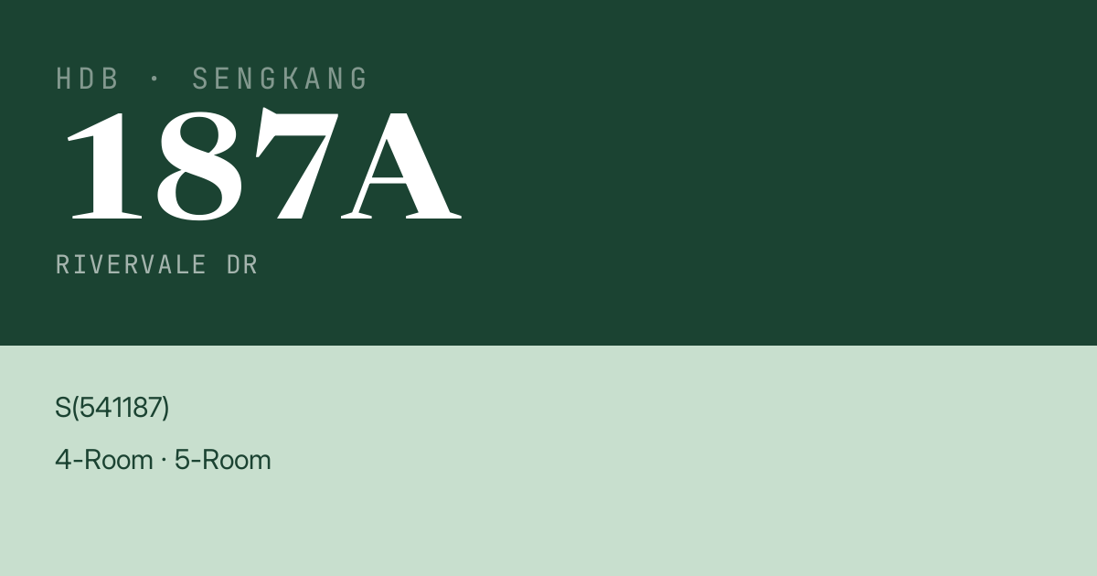 Blk 187A Rivervale Dr HDB Resale | Price, Transactions & Rental Data
