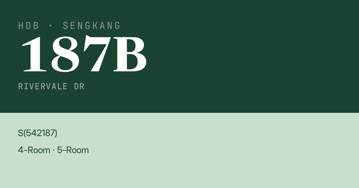 Blk 187B Rivervale Dr HDB Resale | Price, Transactions & Rental Data
