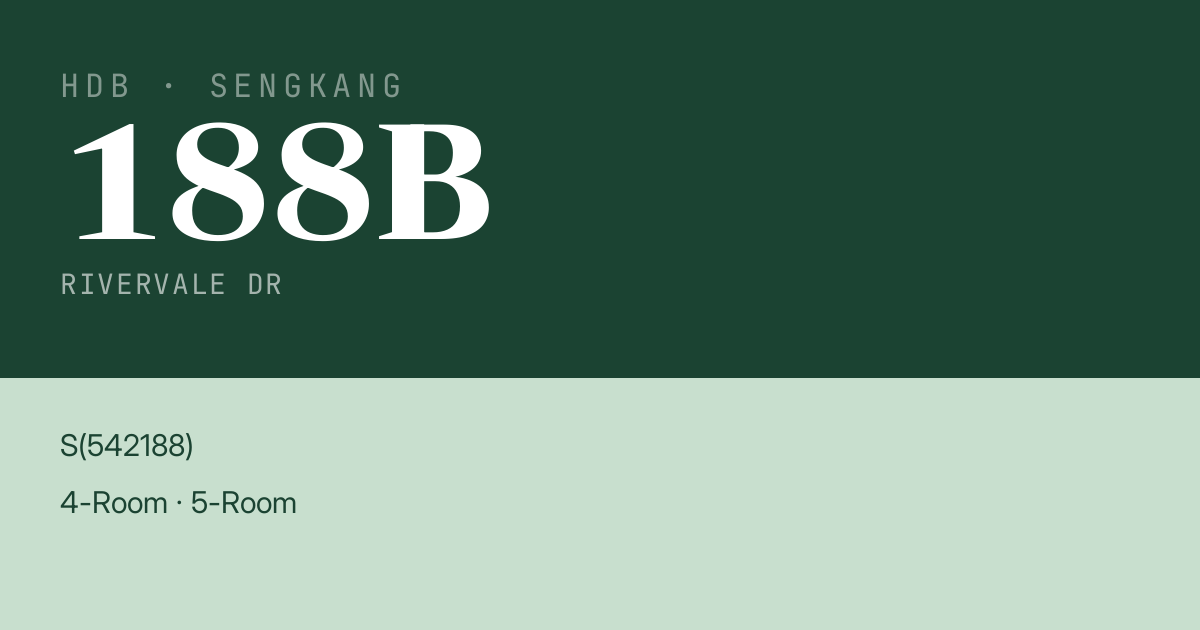 Blk 188B Rivervale Dr HDB Resale | Price, Transactions & Rental Data