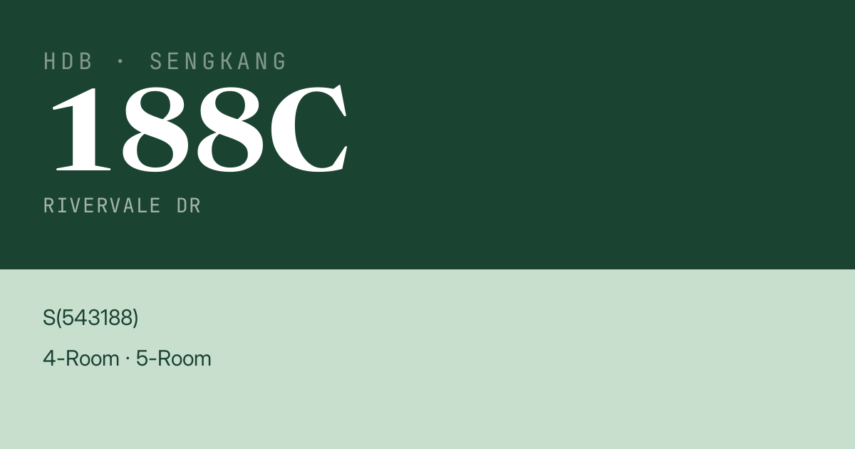 Blk 188C Rivervale Dr HDB Resale | Price, Transactions & Rental Data