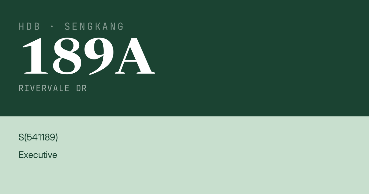 Blk 189A Rivervale Dr HDB Resale | Price, Transactions & Rental Data