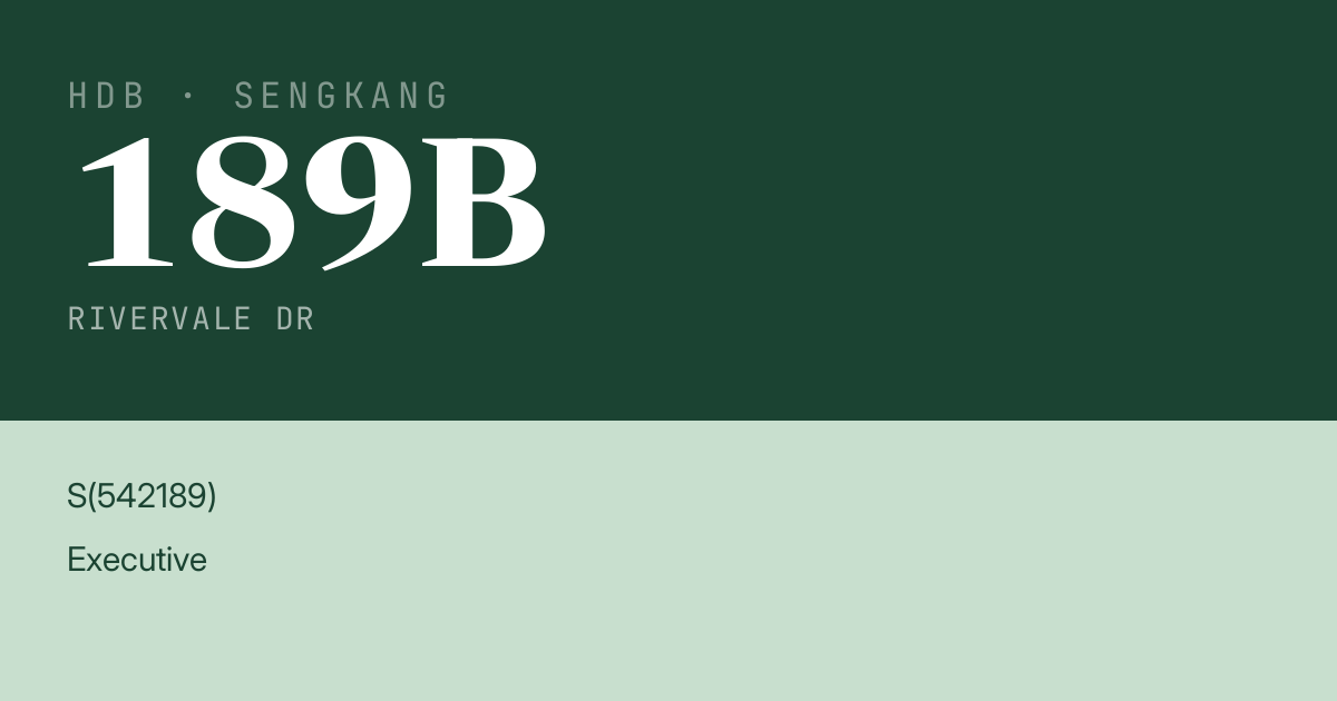 Blk 189B Rivervale Dr HDB Resale | Price, Transactions & Rental Data