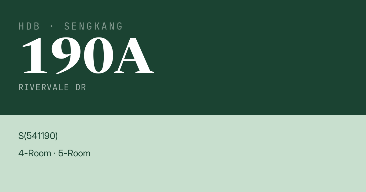 Blk 190A Rivervale Dr HDB Resale | Price, Transactions & Rental Data