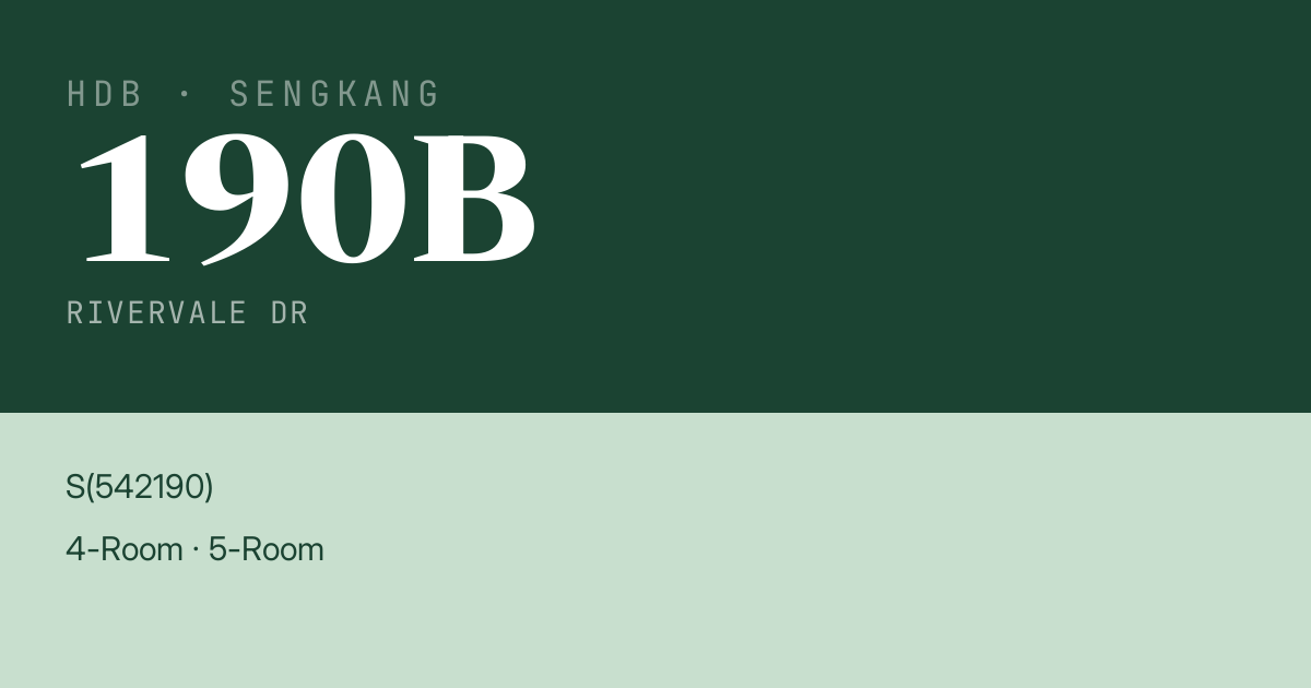 Blk 190B Rivervale Dr HDB Resale | Price, Transactions & Rental Data
