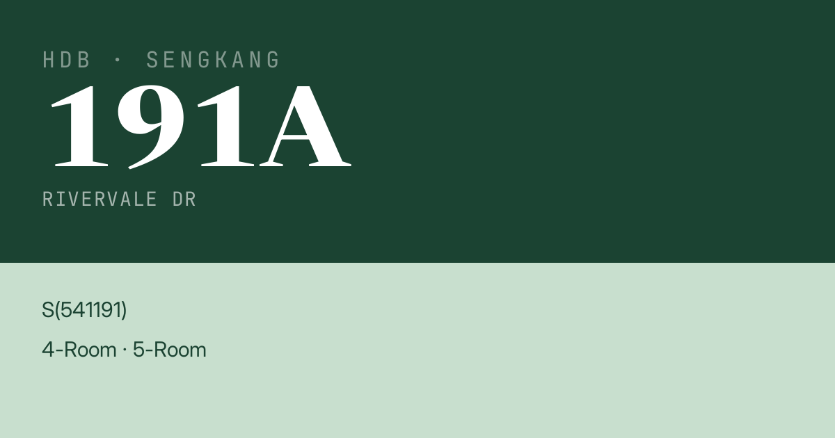 Blk 191A Rivervale Dr HDB Resale | Price, Transactions & Rental Data