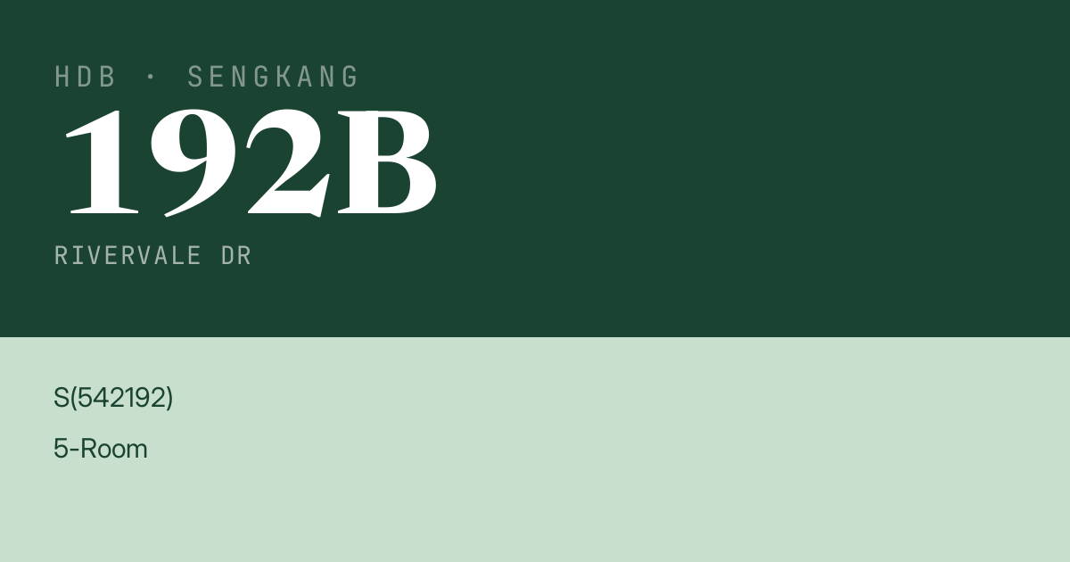 Blk 192B Rivervale Dr HDB Resale | Price, Transactions & Rental Data