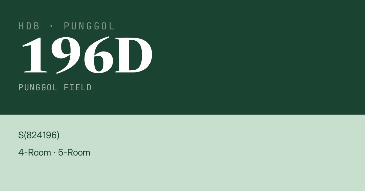 Blk 196D Punggol Field HDB Resale | Price, Transactions & Rental Data