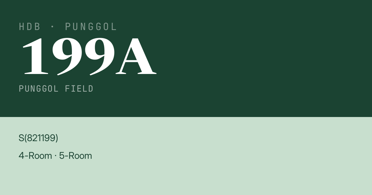 Blk 199A Punggol Field HDB Resale | Price, Transactions & Rental Data