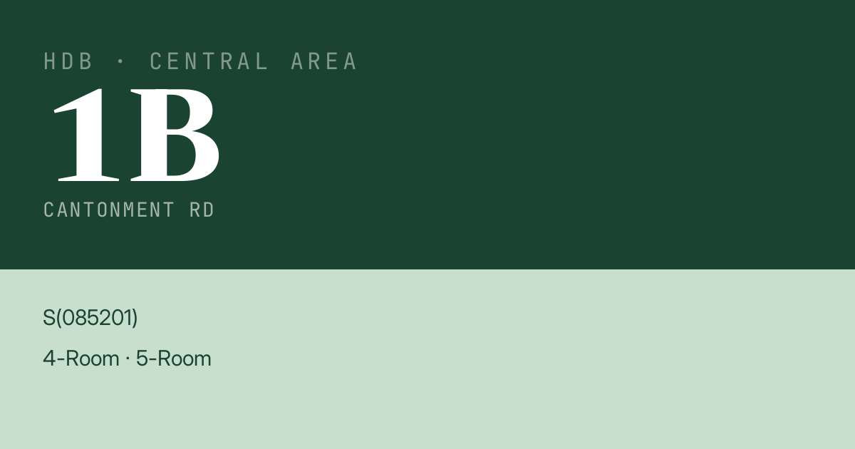 Blk 1B Cantonment Rd HDB Resale | Price, Transactions & Rental Data