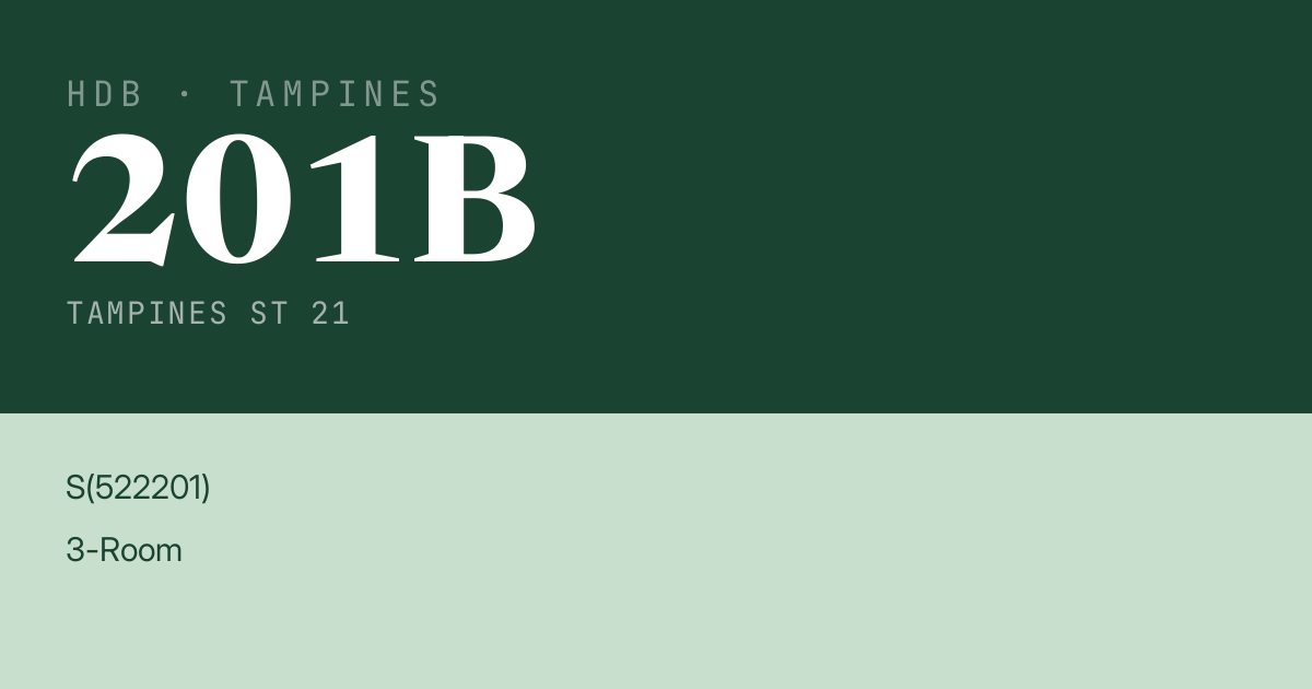Blk 201B Tampines St 21 HDB Resale | Price, Transactions & Rental Data