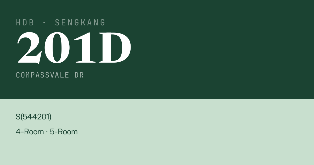 Blk 201D Compassvale Dr HDB Resale | Price, Transactions & Rental Data