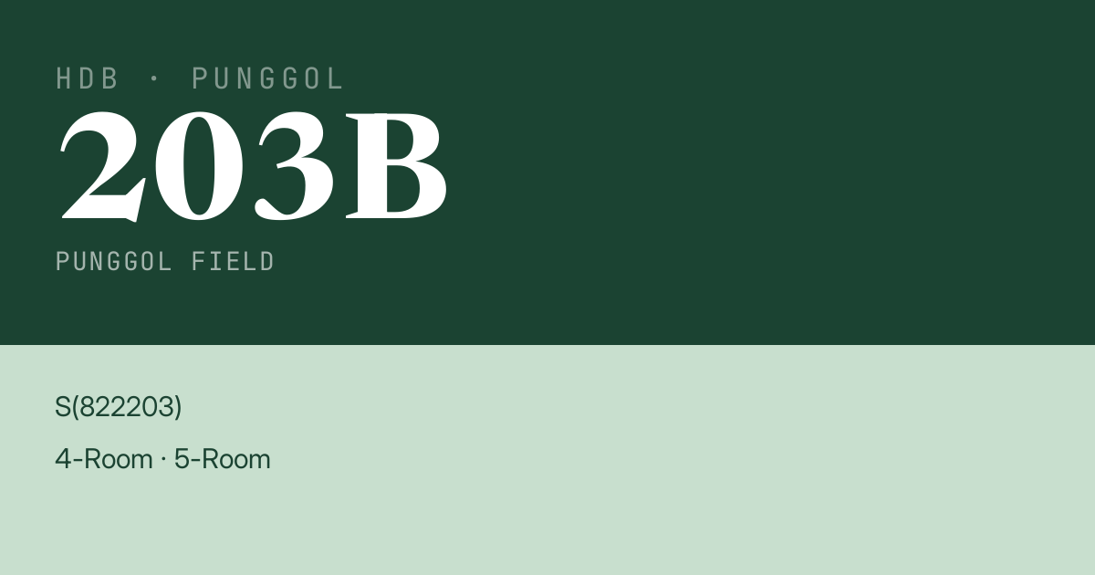 Blk 203B Punggol Field HDB Resale | Price, Transactions & Rental Data