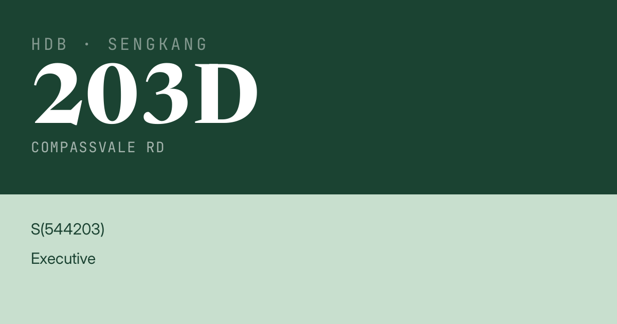 Blk 203D Compassvale Rd HDB Resale | Price, Transactions & Rental Data