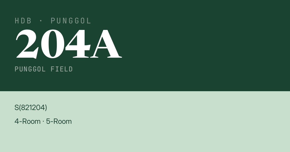 Blk 204A Punggol Field HDB Resale | Price, Transactions & Rental Data