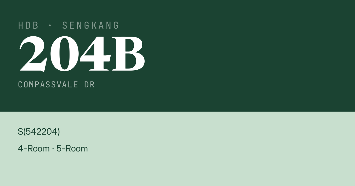 Blk 204B Compassvale Dr HDB Resale | Price, Transactions & Rental Data