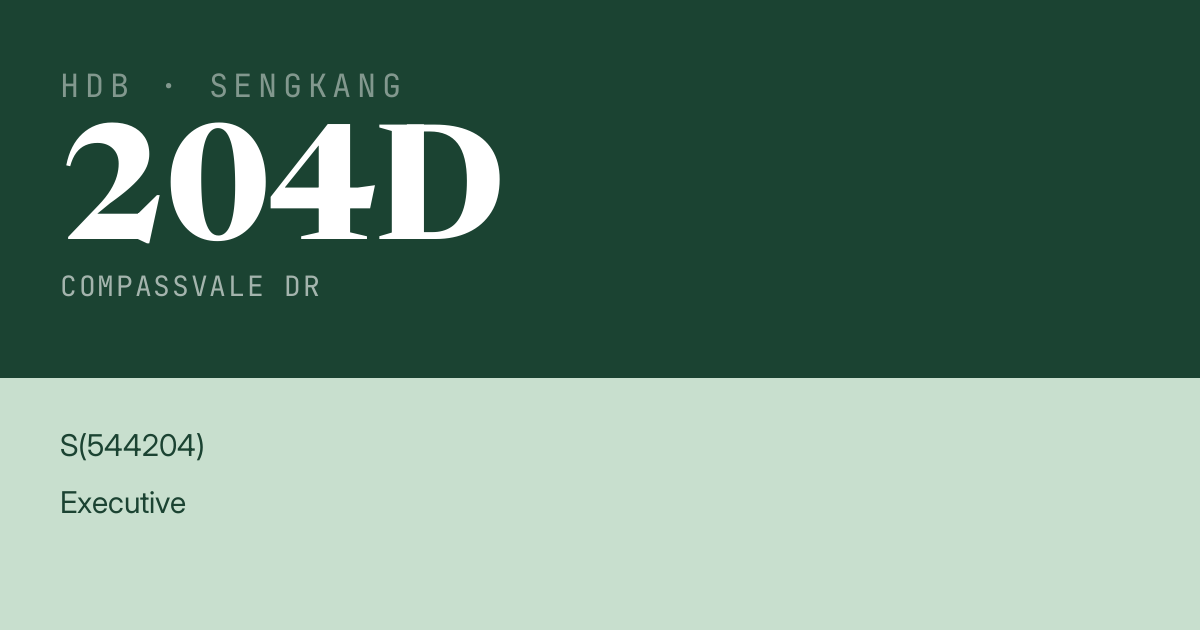 Blk 204D Compassvale Dr HDB Resale | Price, Transactions & Rental Data