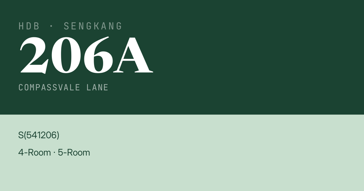 Blk 206A Compassvale Lane HDB Resale | Price, Transactions & Rental Data