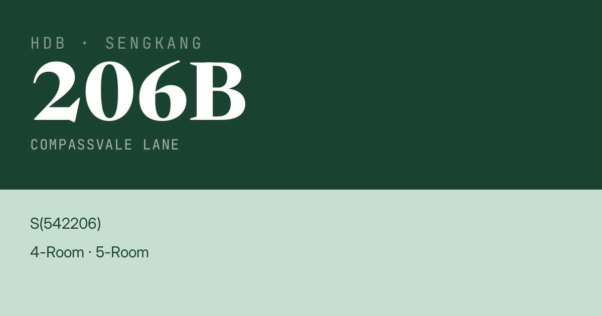 Blk 206B Compassvale Lane HDB Resale | Price, Transactions & Rental Data