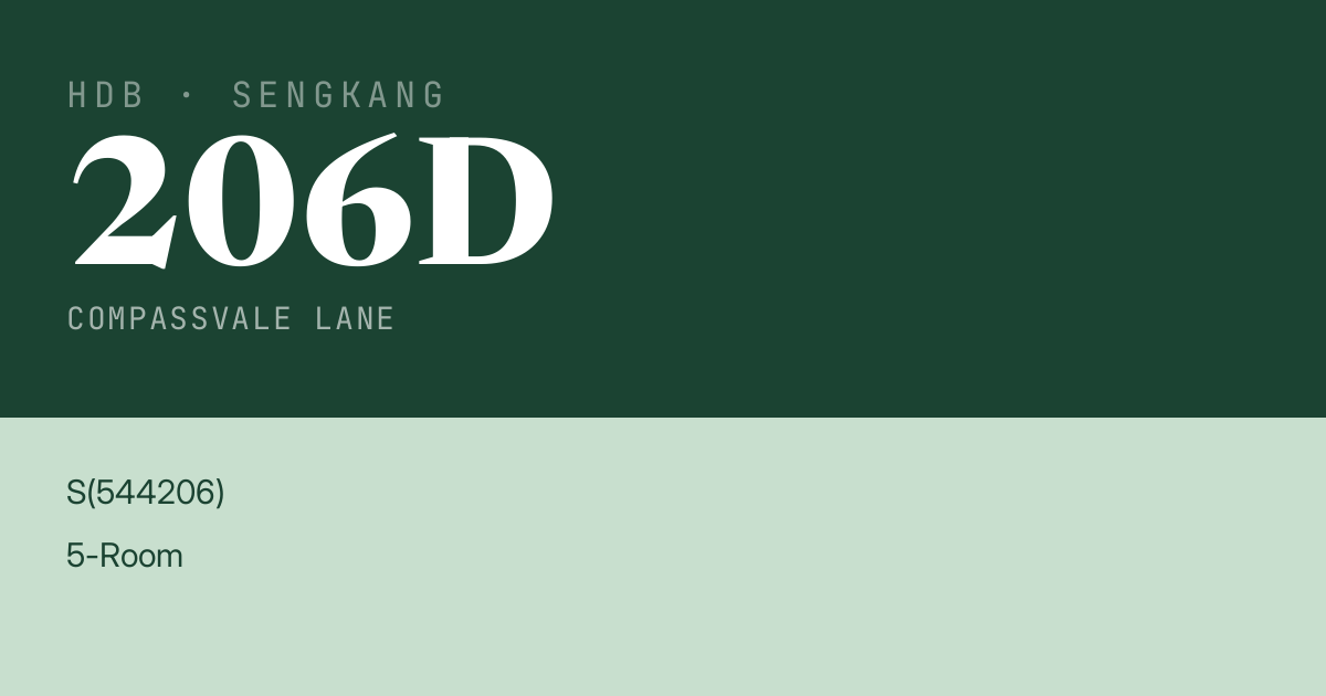 Blk 206D Compassvale Lane HDB Resale | Price, Transactions & Rental Data