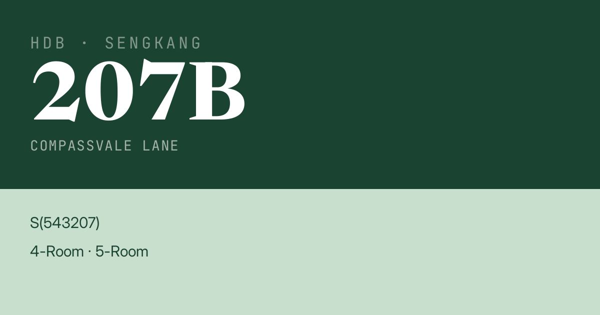 Blk 207B Compassvale Lane HDB Resale | Price, Transactions & Rental Data