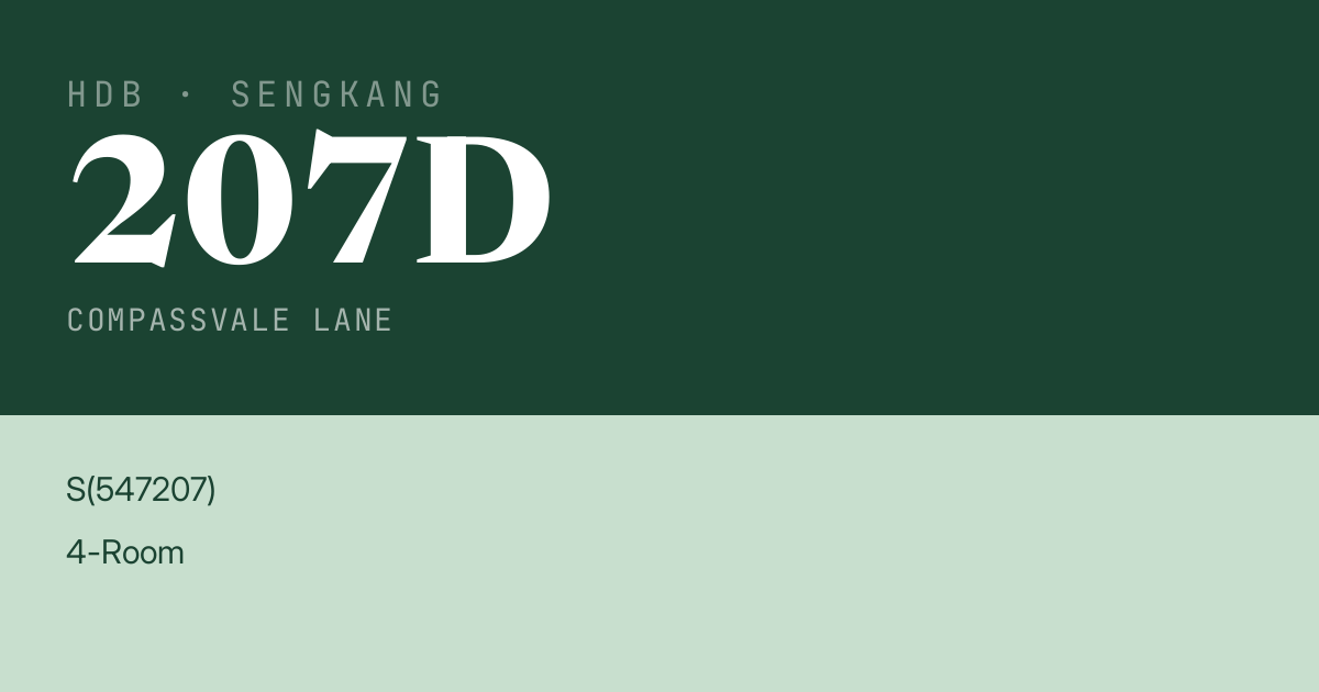 Blk 207D Compassvale Lane HDB Resale | Price, Transactions & Rental Data