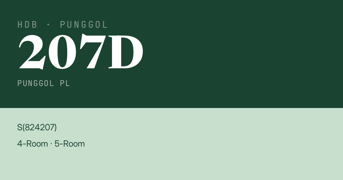 Blk 207D Punggol Pl HDB Resale | Price, Transactions & Rental Data