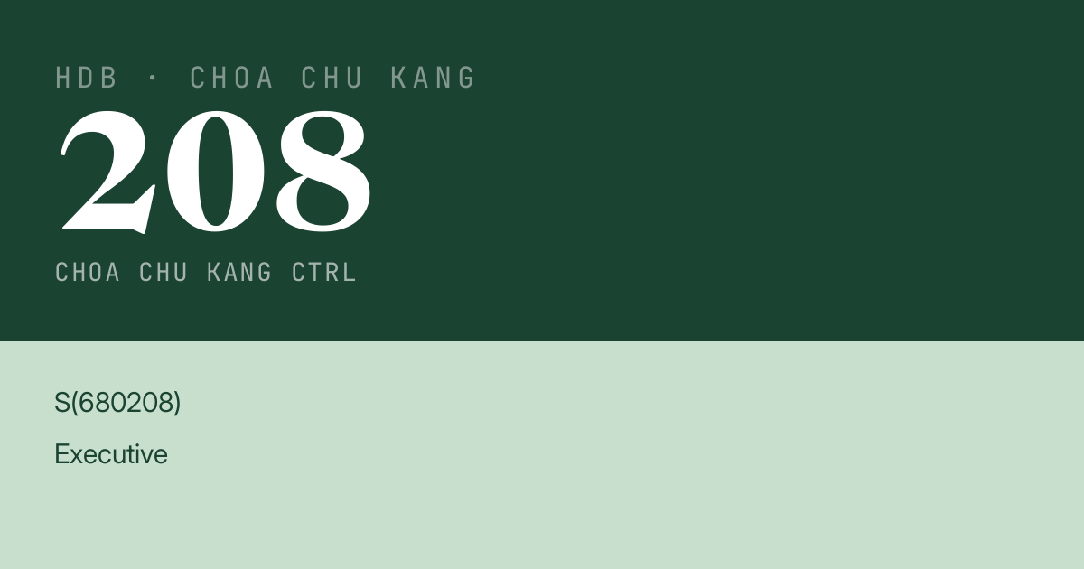 Blk 208 Choa Chu Kang Ctrl HDB Resale | Price, Transactions & Rental Data