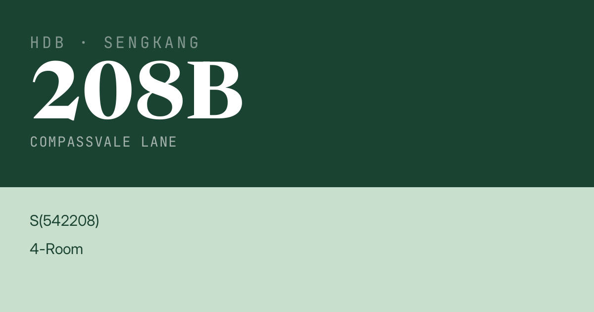Blk 208B Compassvale Lane HDB Resale | Price, Transactions & Rental Data