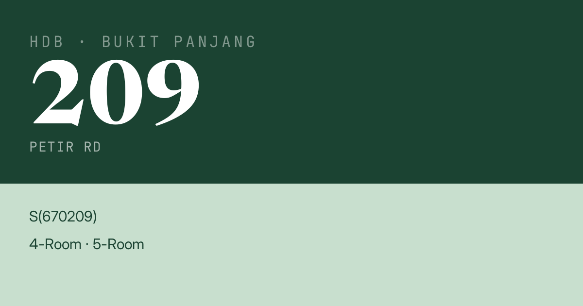 Blk 209 Petir Rd HDB Resale | Price, Transactions & Rental Data