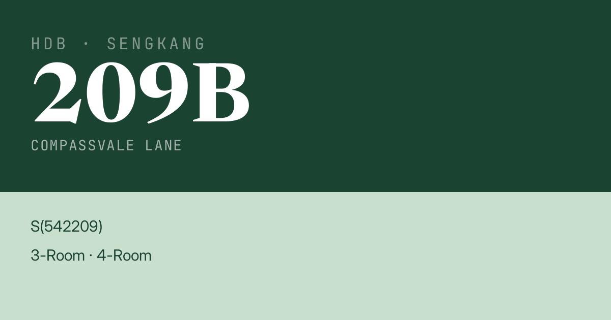 Blk 209B Compassvale Lane HDB Resale | Price, Transactions & Rental Data