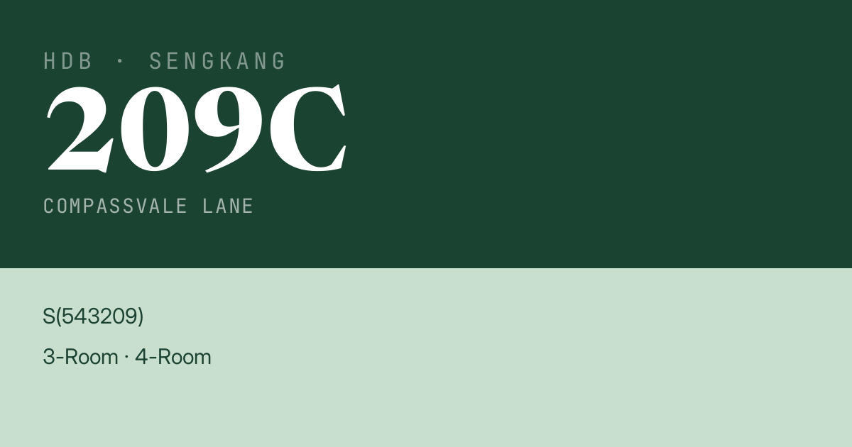 Blk 209C Compassvale Lane HDB Resale | Price, Transactions & Rental Data