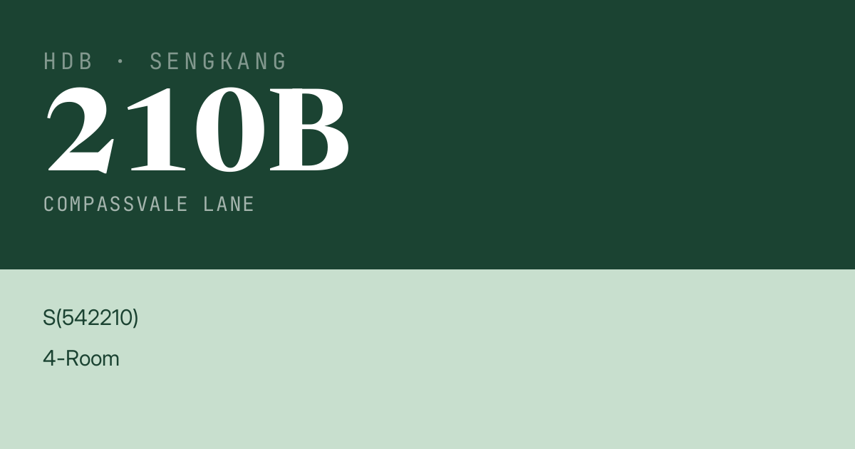Blk 210B Compassvale Lane HDB Resale | Price, Transactions & Rental Data