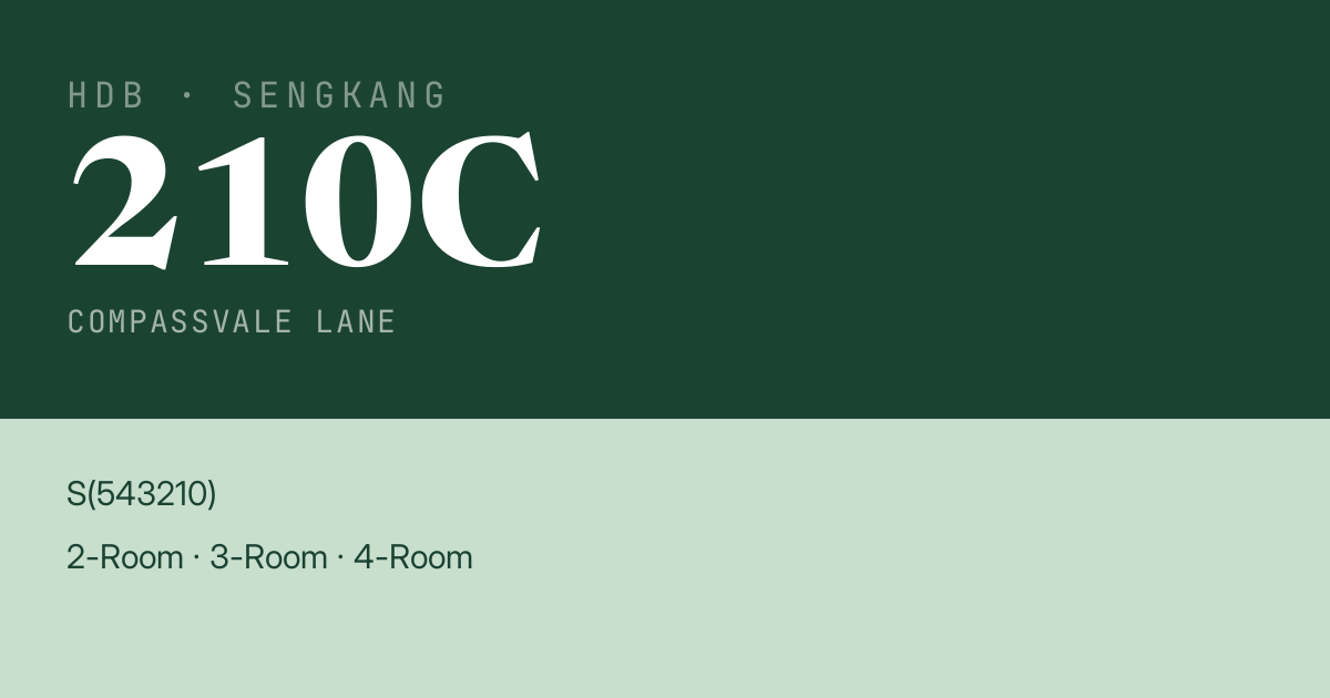 Blk 210C Compassvale Lane HDB Resale | Price, Transactions & Rental Data