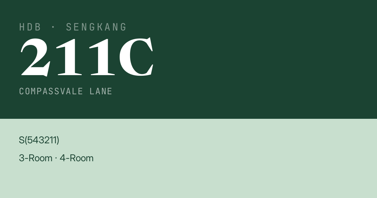 Blk 211C Compassvale Lane HDB Resale | Price, Transactions & Rental Data