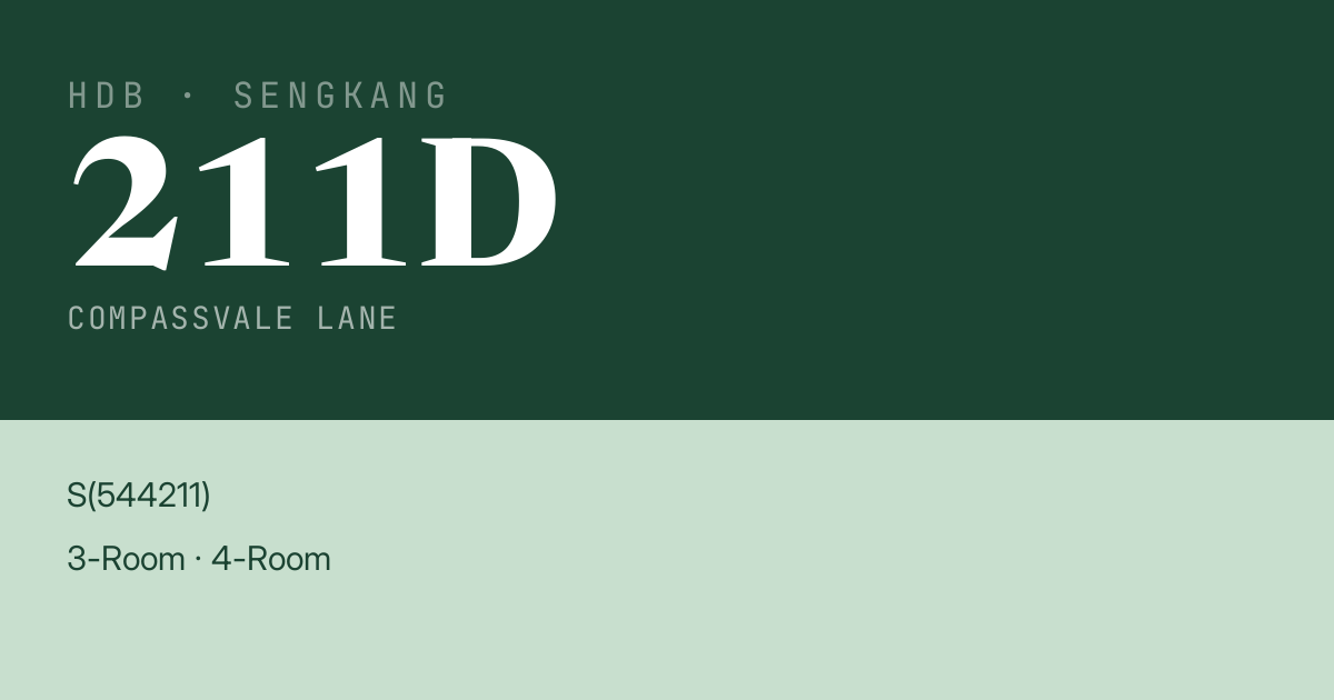 Blk 211D Compassvale Lane HDB Resale | Price, Transactions & Rental Data