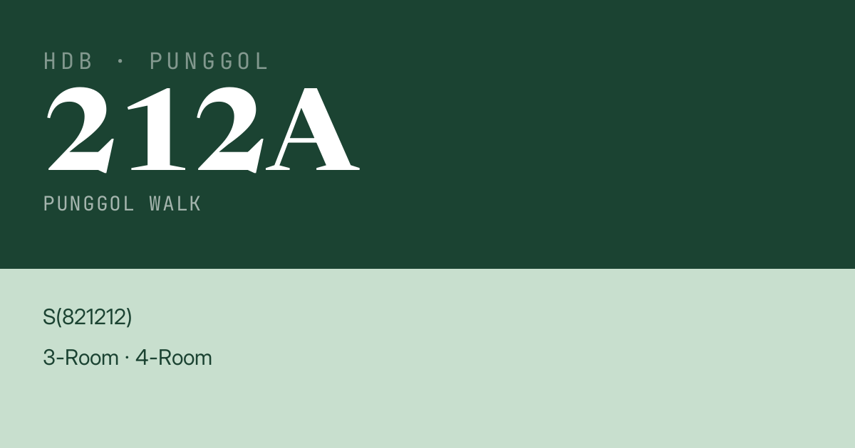 Blk 212A Punggol Walk HDB Resale | Price, Transactions & Rental Data