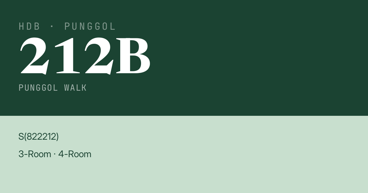 Blk 212B Punggol Walk HDB Resale | Price, Transactions & Rental Data