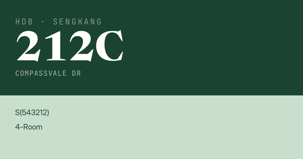 Blk 212C Compassvale Dr HDB Resale | Price, Transactions & Rental Data