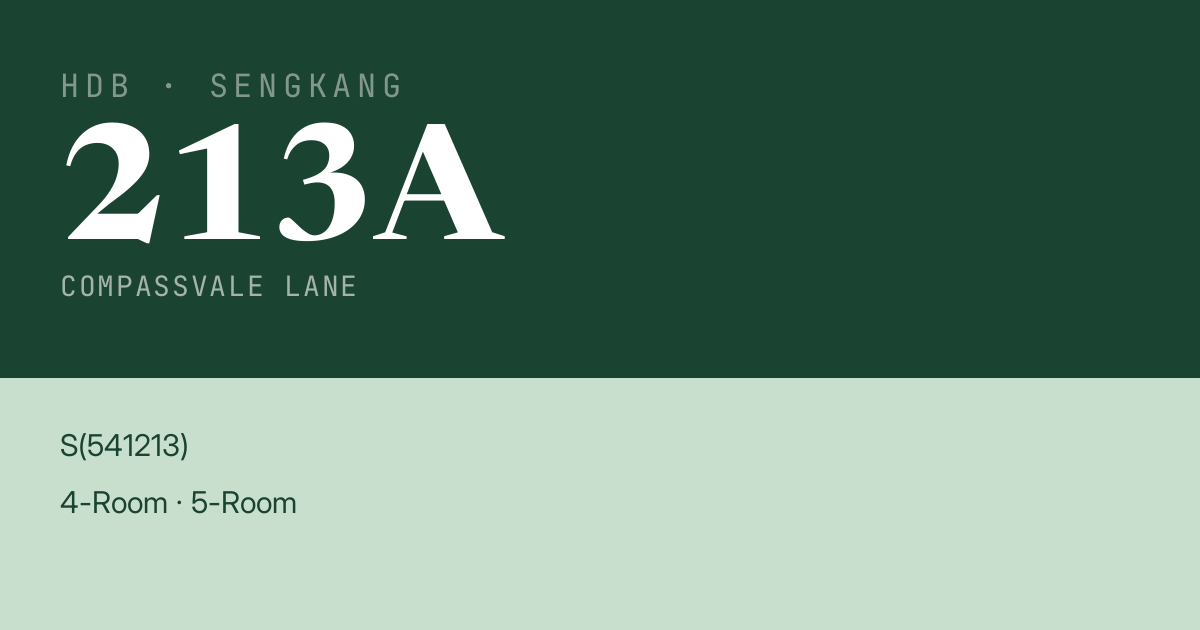 Blk 213A Compassvale Lane HDB Resale | Price, Transactions & Rental Data