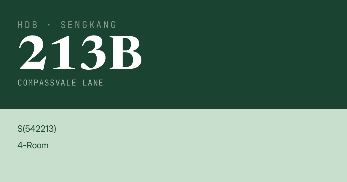 Blk 213B Compassvale Lane HDB Resale | Price, Transactions & Rental Data
