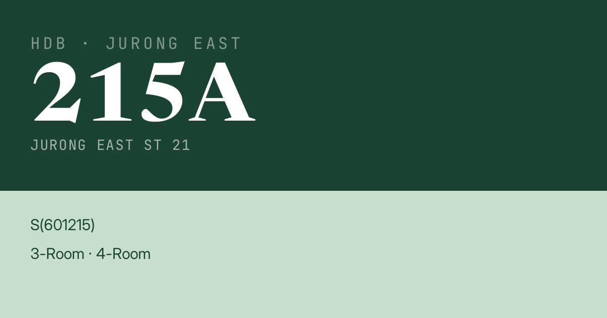Blk 215A Jurong East St 21 HDB Resale | Price, Transactions & Rental Data
