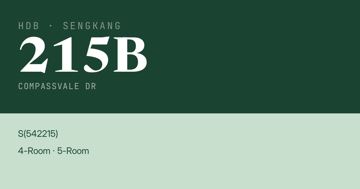 Blk 215B Compassvale Dr HDB Resale | Price, Transactions & Rental Data