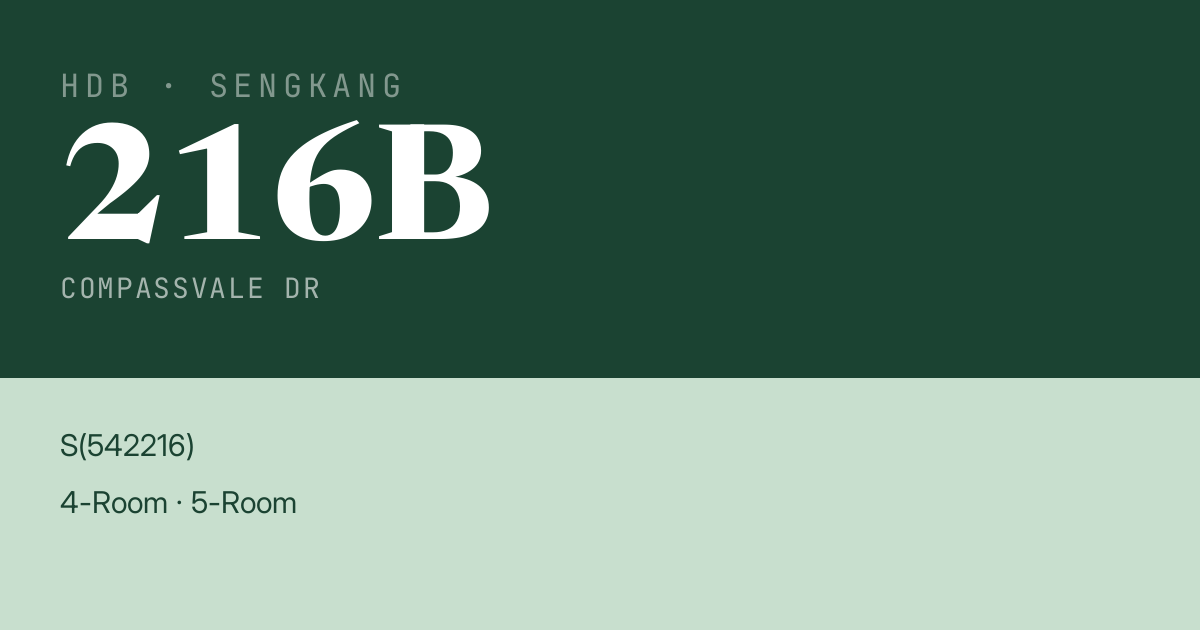 Blk 216B Compassvale Dr HDB Resale | Price, Transactions & Rental Data