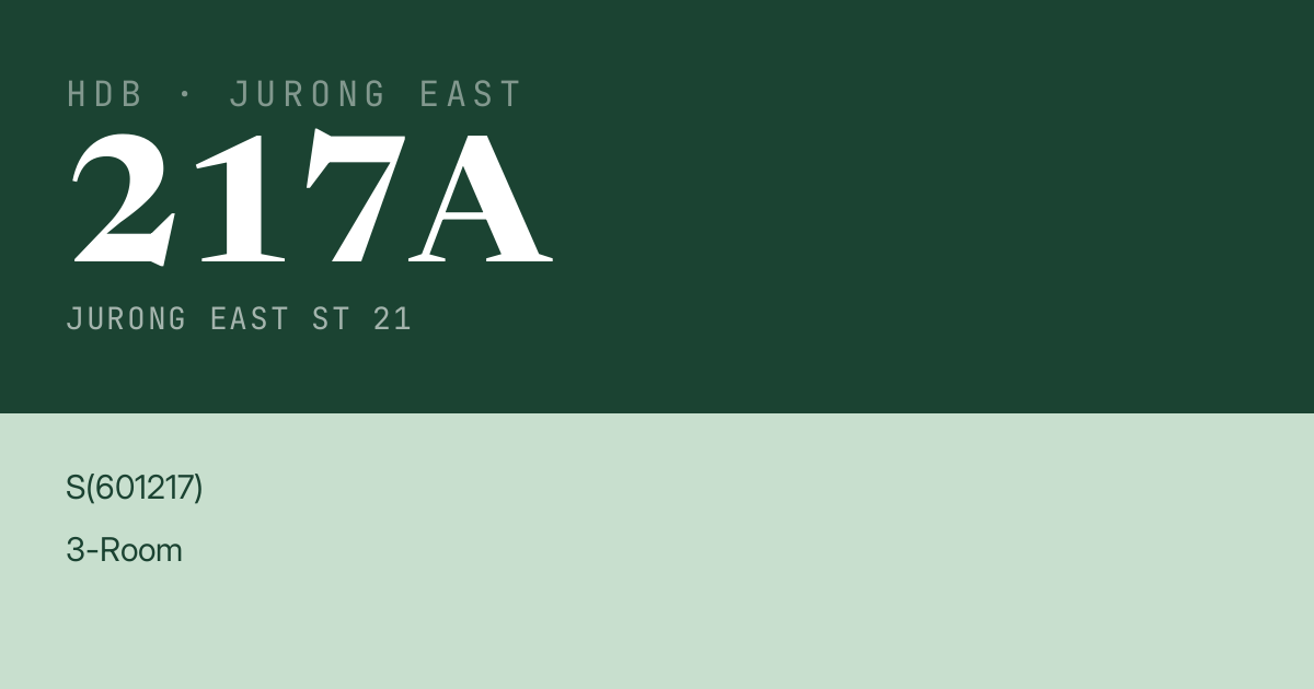 Blk 217A Jurong East St 21 HDB Resale | Price, Transactions & Rental Data