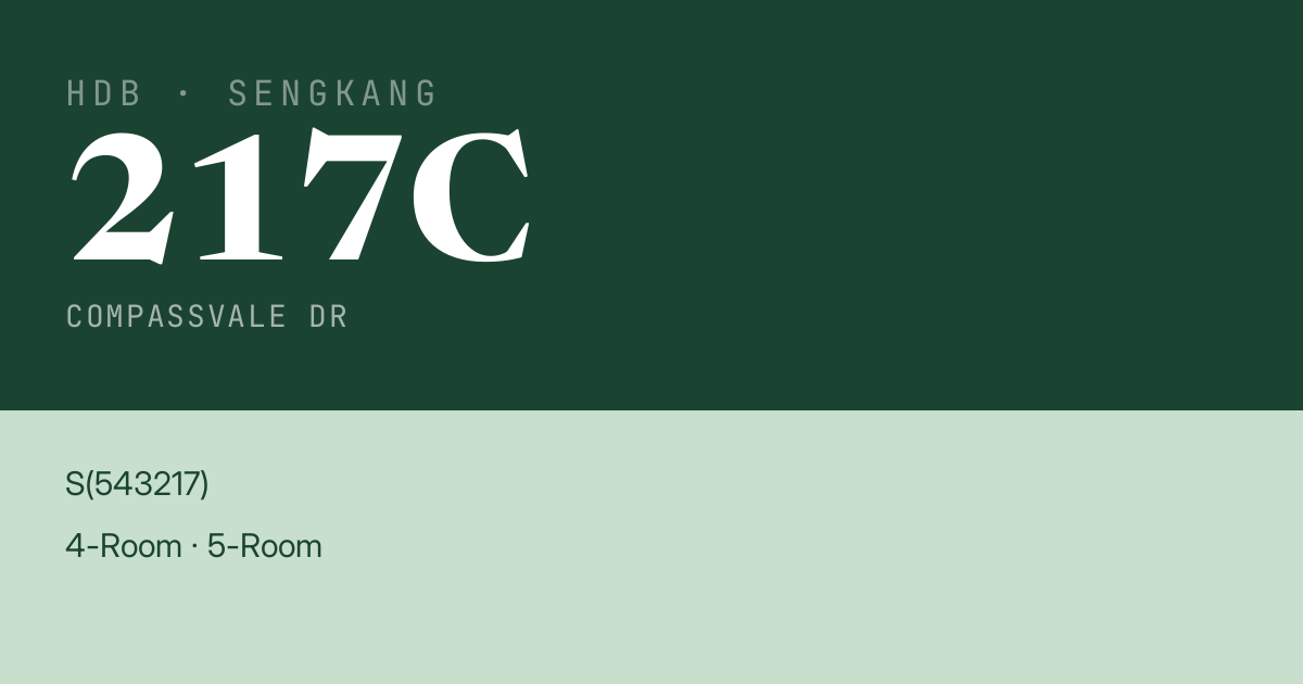 Blk 217C Compassvale Dr HDB Resale | Price, Transactions & Rental Data