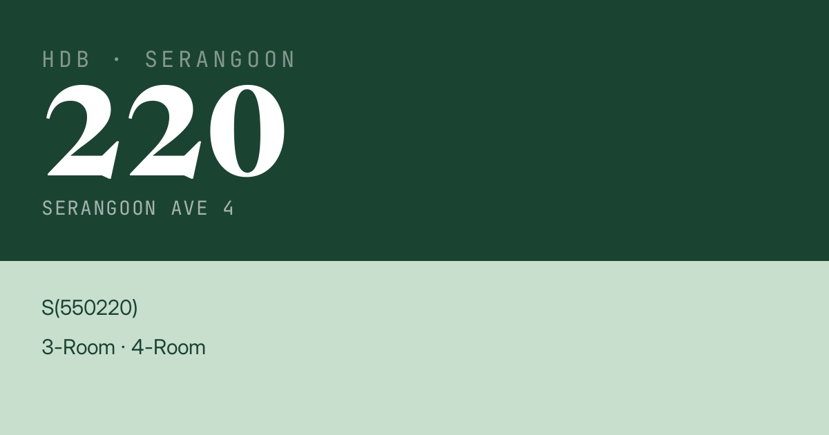 Blk 220 Serangoon Ave 4 HDB Resale | Price, Transactions & Rental Data