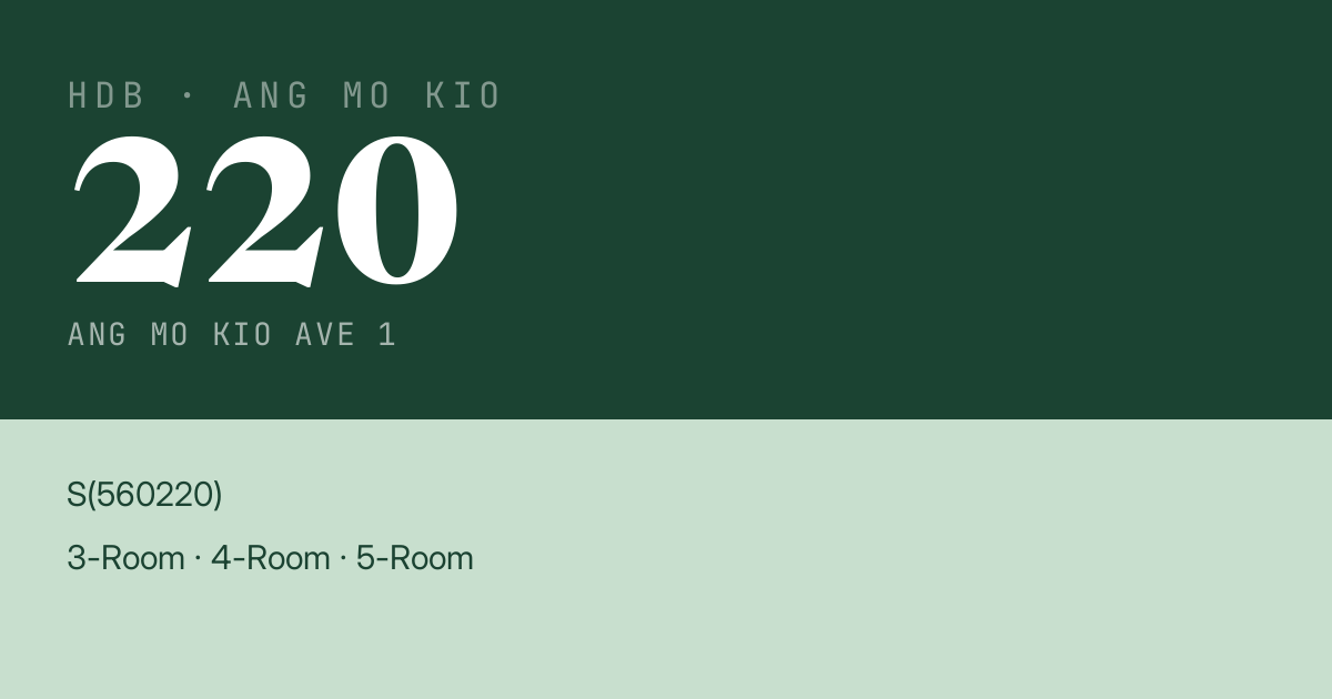 Blk 220 Ang Mo Kio Ave 1 HDB Resale | Price, Transactions & Rental Data