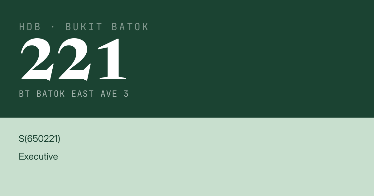 Blk 221 Bt Batok East Ave 3 HDB Resale | Price, Transactions & Rental Data